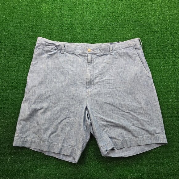 Polo Ralph Lauren Shorts Mens 42 Blue Chino Chambray Golf Classic Fit Preppy - Picture 1 of 8